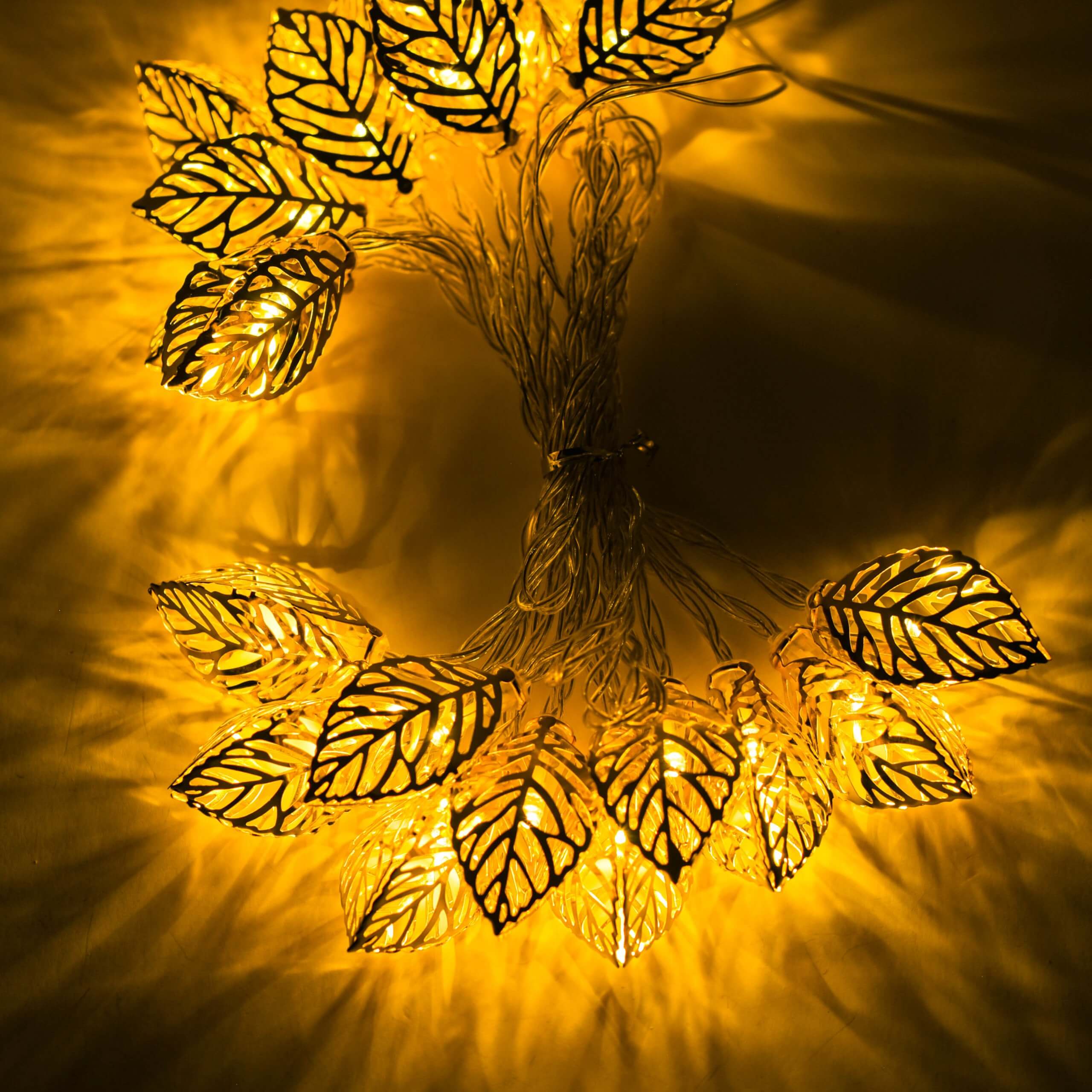 Leaf 15 ft Premium 20 LED String Moon Star Eid Ramadan Decoration Night Light with Remote - Image 1