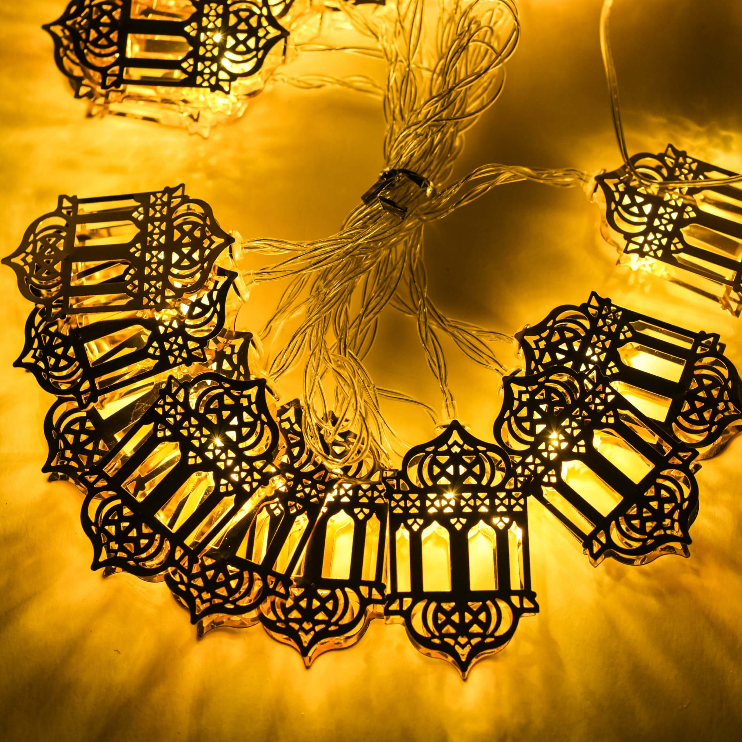 Lantern Premium 15 ft LED String Moon Star Eid Ramadan Decoration Night Light with Remote - Image 1